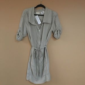NWT DKNY Washed Silk Shirt Dress